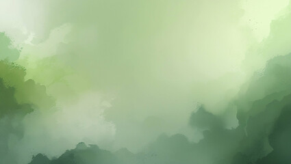 Poster - Abstract artistic depiction in varying shades of green offers calmness