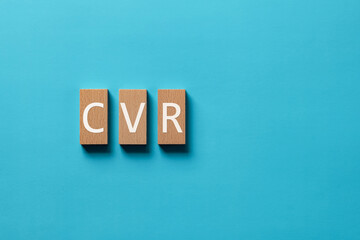 Poster - There is notebook with the word CVR. It is an abbreviation for Conversion Rate as eye-catching image.