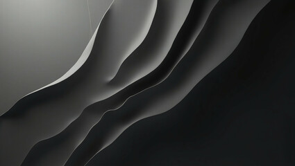 Poster - Abstract monochrome waves background, sleek and modern minimalist design concept