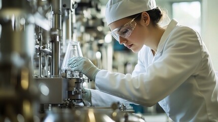 Poster - Confident Engineer Working in Modern Factory Setting with Equipment