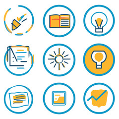 Poster - Creative Innovation Symbols, Solution Finding, Business Planning Icon Set