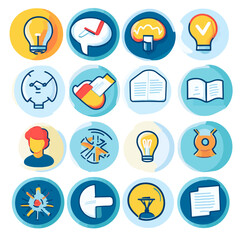 Poster - Creative icons set of education, business, and innovation concepts