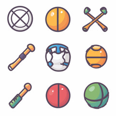 Poster - Medicine, Crafts, and Symbol Icons in a Modern, Colorful Design Style