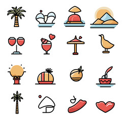 Poster - Tropical vacation icons and summer themed vector illustration design