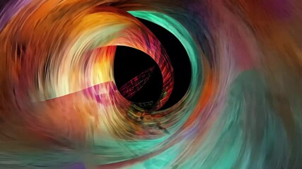 Poster - Dynamic neon digital tunnel with vibrant shapes shifting and swirling in motion, neon digital tunnel over shapes moving