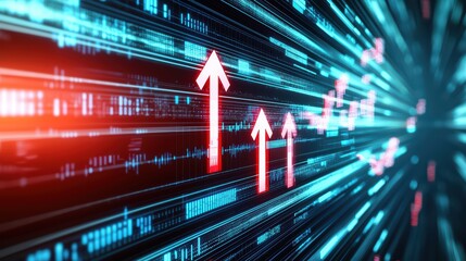 Poster - Dynamic Digital Investment Growth Concept with Visual Representation of Financial Analytics