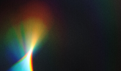 Wall Mural - colorful glow light flare sparks texture. red orange rays on dark blue abstract overlay.