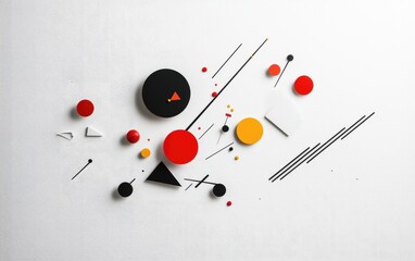 Poster - Abstract Geometric Shapes On Textured White Background