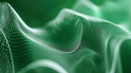 Poster - Animating sound waves and frequency against a vibrant green background showcasing dynamic motion and energy, Animating sound waves and frequency on green background