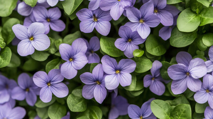Aufkleber - Beautiful purple flowers blooming in spring creating a natural floral background, ideal for nature and gardening related concepts