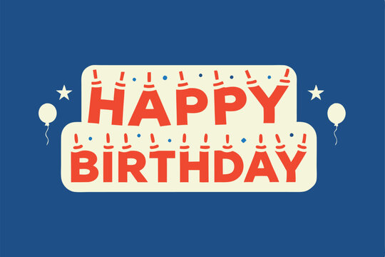  A premium Happy Birthday Typography vector with vibrant, editable text