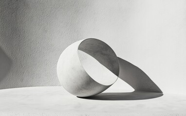 Poster - Abstract White Concrete Sphere On Textured Background