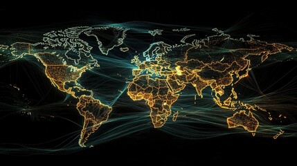 Poster - Connected World Map for Logistics and Transportation Visualization
