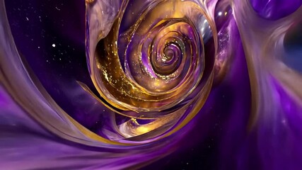 Poster - Rotating space time dream vortex swirling in shades of purple and violet under a cosmic expanse, Rotating space time dream vortex in purple violet nebula clouds