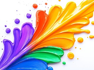 Aufkleber - Vibrant spectrum of acrylic paints on a pristine white canvas backdrop