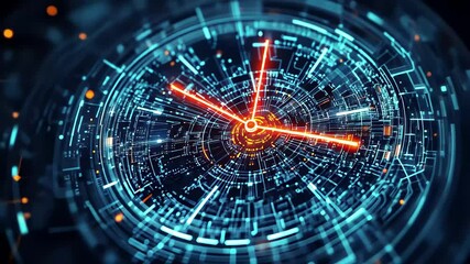 Poster - Data processing and time synchronization with a futuristic clock design in a connected network environment, clock and data processing over network of connections