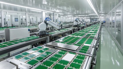 Poster - A state-of-the-art semiconductor factory with robots manufacturing microchips