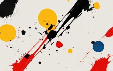 Poster - Dynamic Abstract Painting With Colorful Splashes And Streaks
