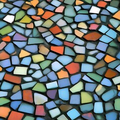 Poster - a colorful mosaic comprised of irregular shaped stone tiles