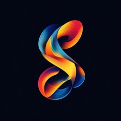 Poster - Abstract dynamic art with flowing, vibrant colors against a dark backdrop