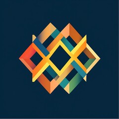Poster - Abstract interwoven geometric composition for contemporary designs and arts
