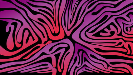 Poster - Abstract curved lines background purple,pink Abstract wave line pattern texture