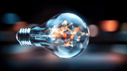 Poster - innovative light bulb concept showcasing creative technology in a modern environment with an abstrac