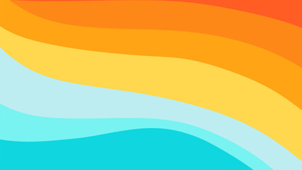 Fototapete - Rainbow background with curved lines. Abstract texture of wavy lines with colorful colors.