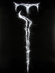 Poster - Abstract ethereal light form against a black background, glowing filaments