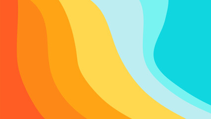 Fototapete - Rainbow background with curved lines. Abstract texture of wavy lines with colorful colors.