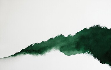 Poster - Abstract Green Brushstroke On White Textured Background