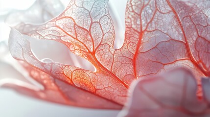 Poster - Detailed photograph showcasing the delicate veins of a vibrant translucent leaf