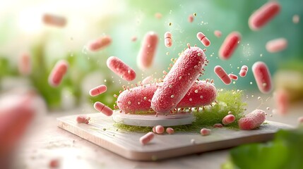 Aufkleber - A sleek and simple showcasing the distinct shape and microscopic structure of the Salmonella Typhi bacteria the pathogen responsible for causing typhoid fever