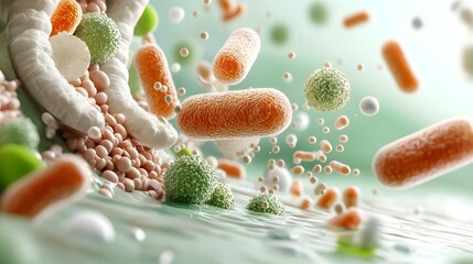 Aufkleber - a sleek and simple depicting the multiplication of salmonella bacteria within the intestines emphasi