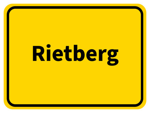 Illustration eines Stadteingangsschildes von Rietberg, einer Gemeinde des Kreises Gütersloh