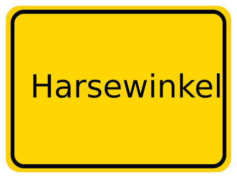 Illustration eines Stadteingangsschildes von Harsewinkel, einer Gemeinde des Kreises Gütersloh