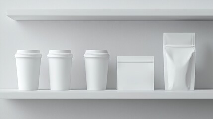 Poster - Beautifully arranged shelf displaying a variety of unique cups in different designs and colors for home decor inspiration