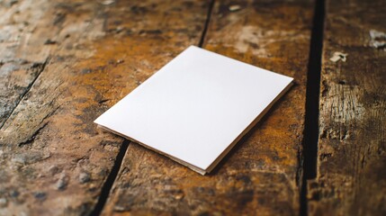 Poster - Blank paper on a wooden table offering a clean slate for creativity and expression in voice communication