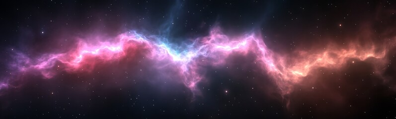 Poster - A vibrant cosmic nebula showcasing vibrant colors and stars in deep space.
