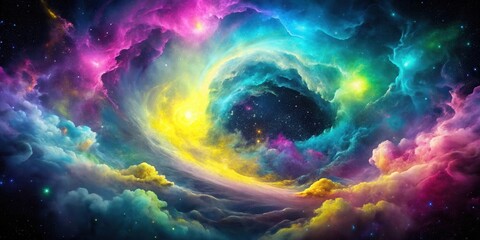 Wall Mural - a vibrant cosmic swirl of nebulae, showcasing a breathtaking display of celestial colors and swirlin