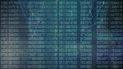 Aufkleber - Animation of numerical data and binary code flowing over abstract digital background