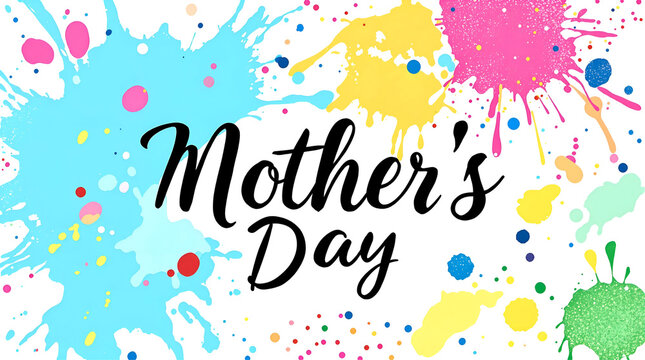 Happy Mothers day greeting card on white background. Hand drawn lettering as celebration Massage Heart Shape Mother's Day
