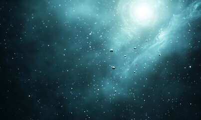Aufkleber - Mysterious cosmic background with shimmering particles and light, evoking the vastness of space.
