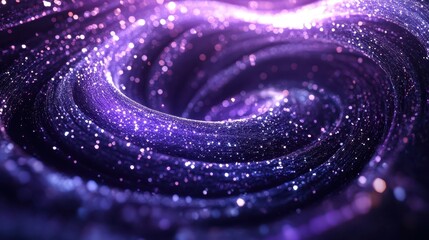 Fototapete - Swirling Cosmic Energy with Stars and Light Creating an Ethereal Purple and Black Galaxy Background for Creative and Fantasy Projects