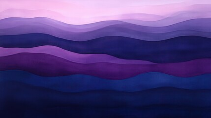 Fototapete - Serene Abstract Landscape with Soft Waves in Purple and Blue Tones Capturing Tranquility and Depth for Artistic and Inspirational Use