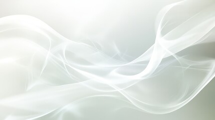 Poster - Abstract white glowing lines forming a soft wave on a light background, creating a modern and minimalistic effect.