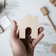 Poster - Minimalist Home Protection Sustainable Financial Planning with Eco-Conscious Wood Model - Next-Gen Property Insurance and Wellness-Driven Asset Security