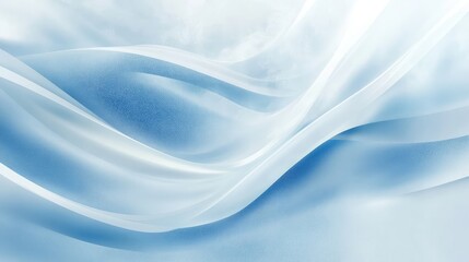Poster - Light blue and white abstract wave pattern creating a modern and futuristic background with copy space.