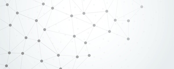 Fototapete - Abstract plexus technology futuristic network connection background. Big data visualization. connect lines and dots. Banner template for science and technology