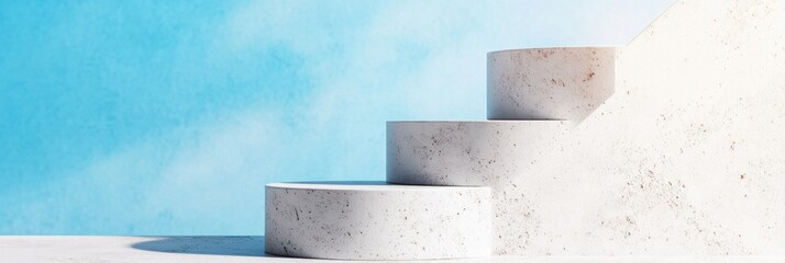 Poster - Minimalist Success Gradient Architectural Concrete Podium Series Showcasing Hierarchical Achievement in Modern Brand Storytelling Landscapes